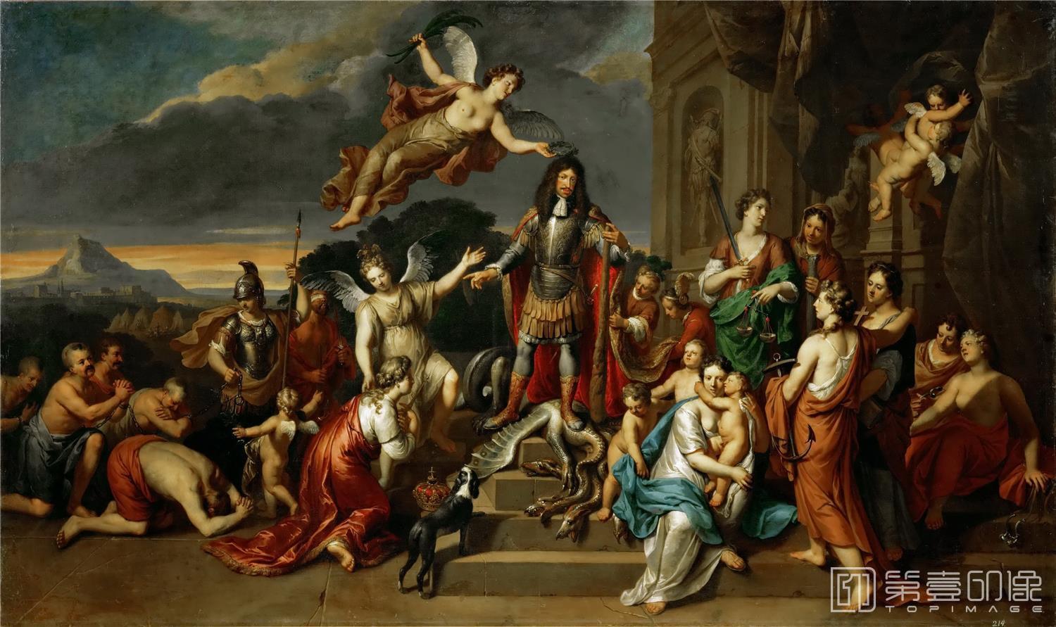 油画-奥地利维也纳艺术史博物馆-Gerard HoetAllegory of the Reign of Emperor Leopold-284